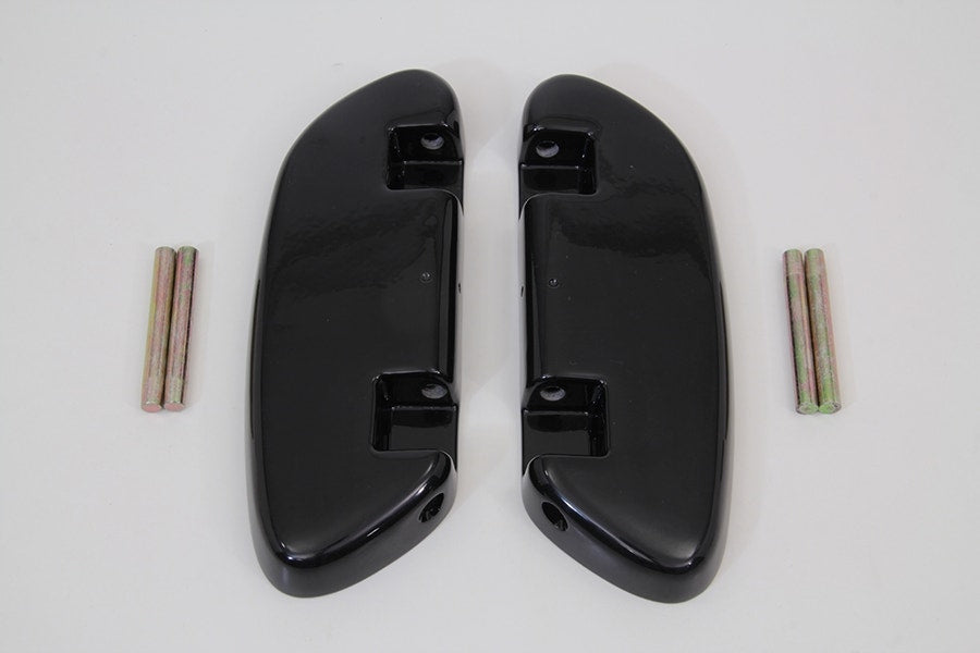 Black Passenger Footboard Floorboard Shell Set w/o Rubber Harley Touring 93-17