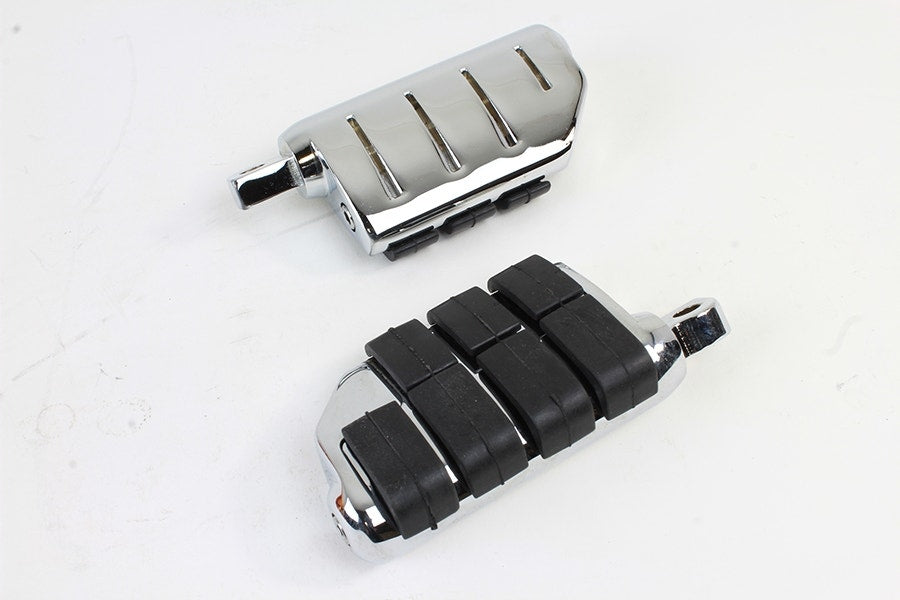 Chrome Double Wide Lions Paw Style Footpeg Set Male Mount Harley Custom Chopper