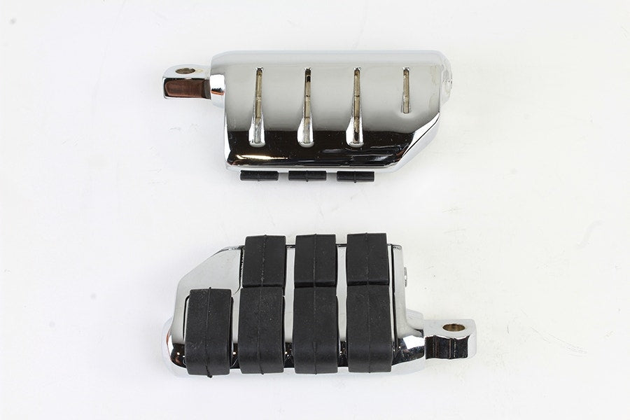 Chrome Double Wide Lions Paw Style Footpeg Set Male Mount Harley Custom Chopper