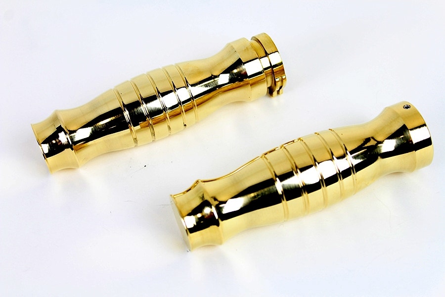 V-Twin 28-0460 Billet Brass Handlebar Profile Barrel Grip Set 84-17 Harley FLT