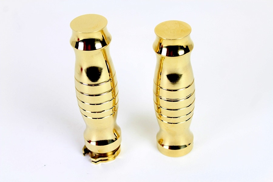 V-Twin 28-0460 Billet Brass Handlebar Profile Barrel Grip Set 84-17 Harley FLT