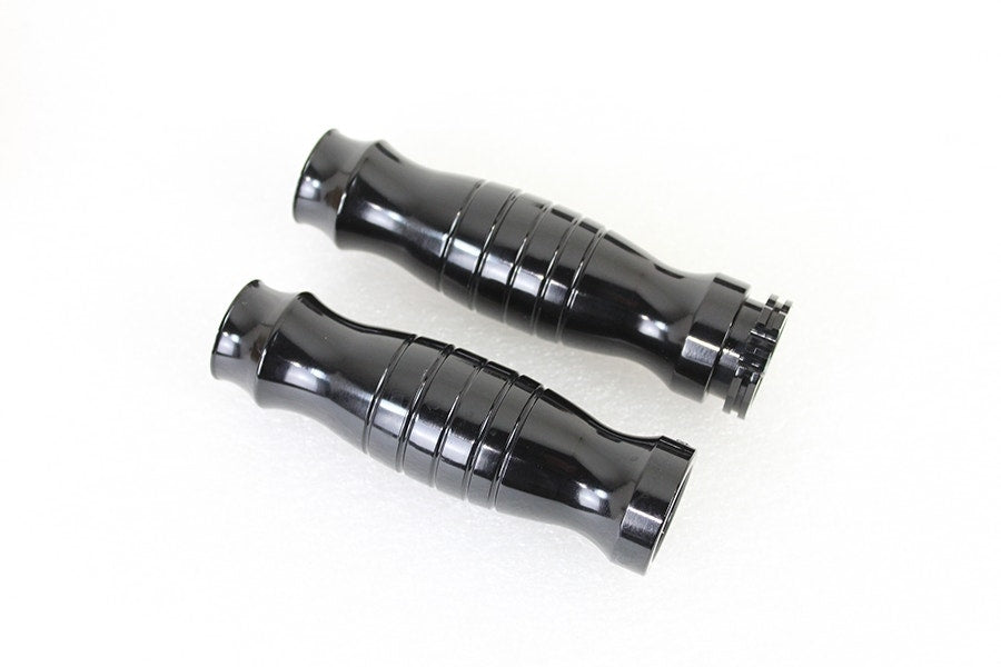 V-Twin 28-0461 Billet Black Handlebar Profile Barrel Grip Set 84-17 Harley FLT
