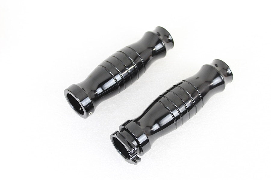 V-Twin 28-0461 Billet Black Handlebar Profile Barrel Grip Set 84-17 Harley FLT