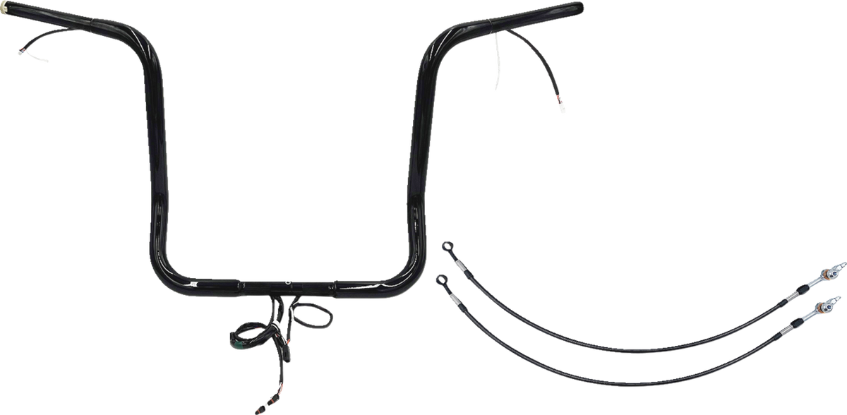 FBI Wired 1-1/4" Round Top Handlebar Kits for 14-15 FLHT/FLHX & Trike - Black / 16"