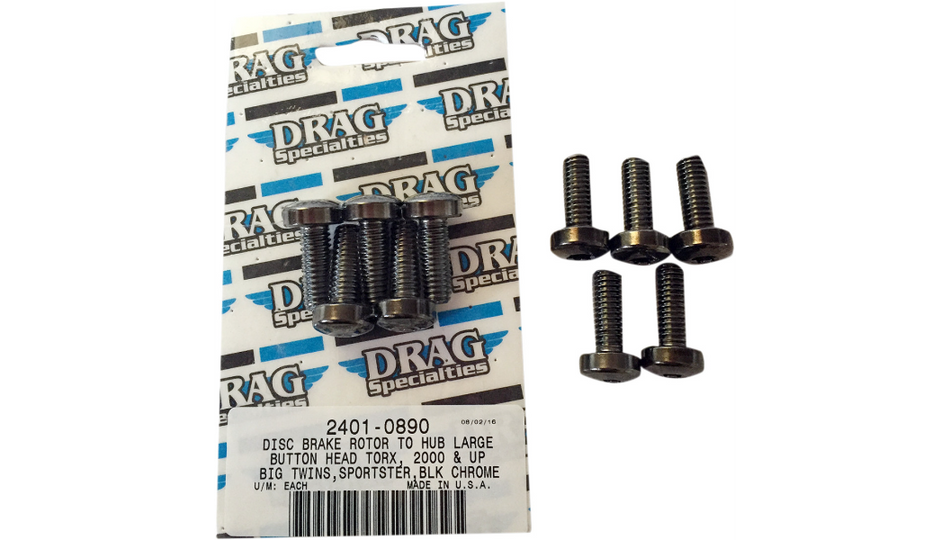 DS Black Front Brake Rotor Mounting Bolt Kit 4 Harley 86-21