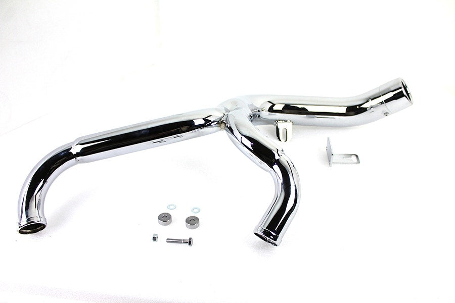 V-Twin 29-0030 Chrome 2 Into 1 Lake Style Exhaust System w/ Tip 95-06 Harley FLT