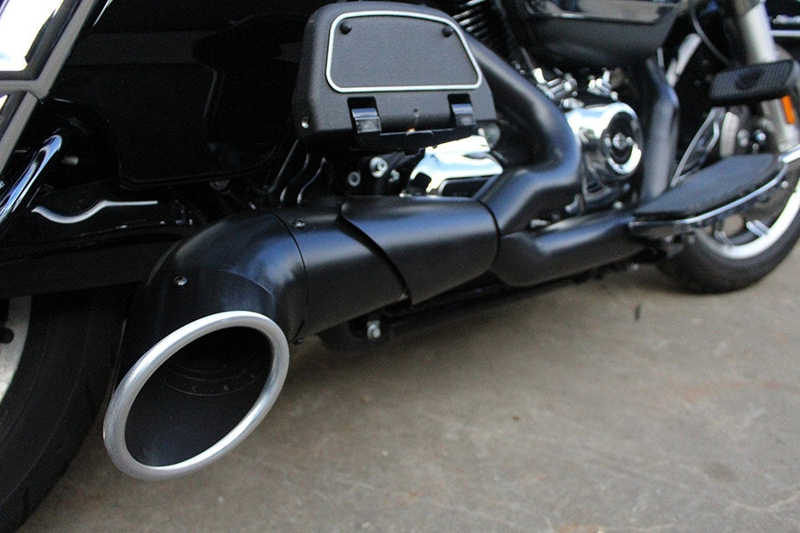 V-Twin 2-into-1 Turnout Exhaust Header Set Black Harley Milwaukee