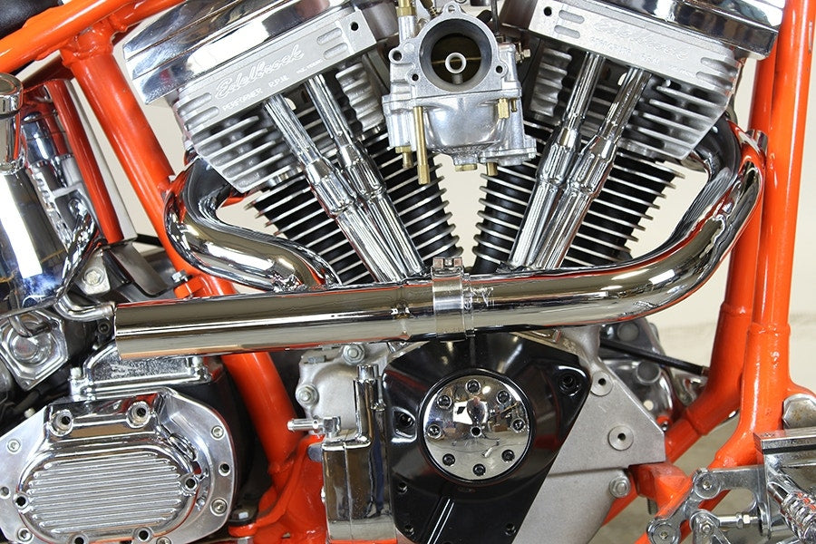 V-Twin 29-0206 Chrome 2:1 Siamese 1-3/4" Exhaust Header Set Harley XL FL 86-Up