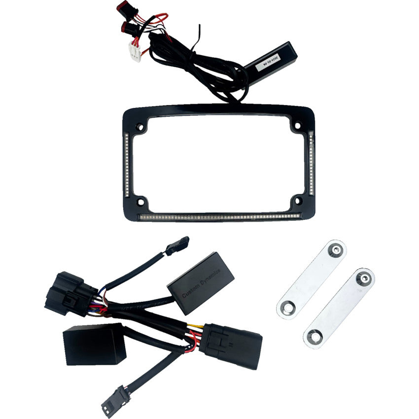 Custom Dynamics TF05-2026-B License Plate Frame - All-In-One Auxiliary - LED - Black