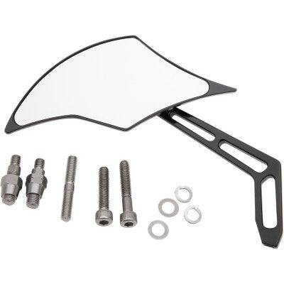 Pro One 102301AB Black Weekend Warrior Billet Aluminum Right Flame Mirror Harley