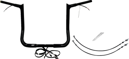 FBI Wired 1-1/4" Pointed Top Handlebar Kits for 14-15 FLHT/FLHX & Trike - Black / 14"