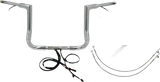 FBI Fat Baggers Wired 1-1/2" Flat Top Handlebar Kits for FLH/X '14-'15 - Chrome / 12"