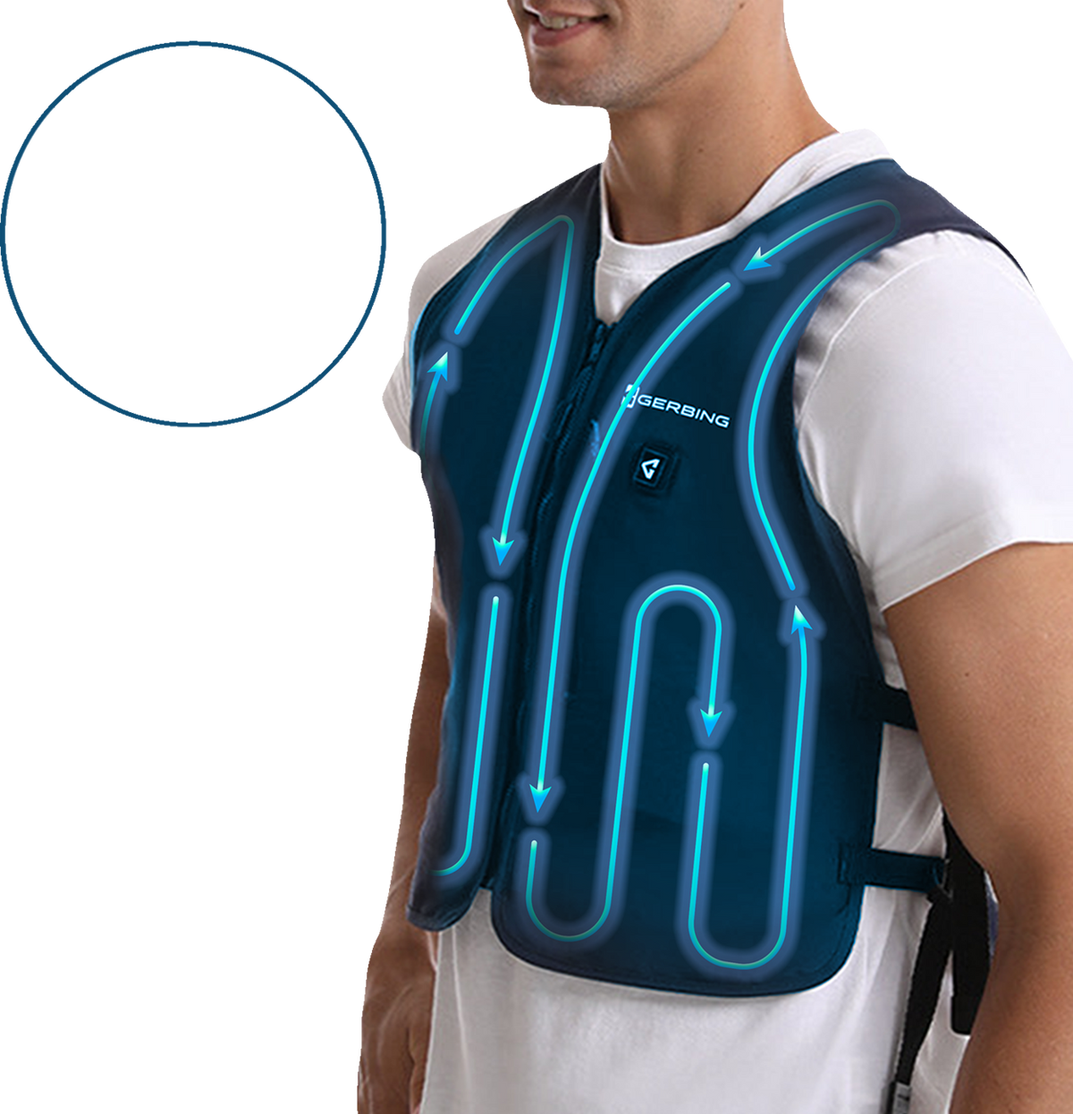 Gerbing Heated Clothing 5V Touch Button Circulatory Cooling Vest - Blue
