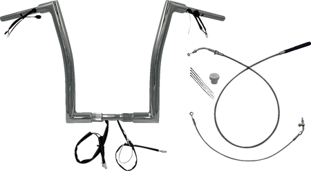 FBI Fat Baggers 1-1/2" EZ Flat Top Pre-Wired Handlebars for FLTR '23-'26 - Chrome / 16"