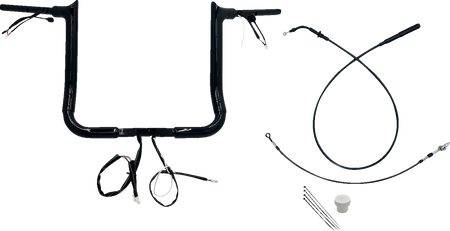 FBI Fat Baggers 1-1/2" EZ Pointed Top Pre-Wired Handlebars for FLH/X '23-'26 - Black / 14"
