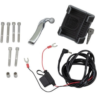 Ciro 50210 Premium Smartphone GPS Holder w/ Charger & Chrome Mount Harley