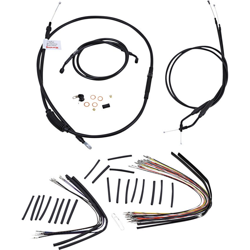 Burly Brand Black Vinyl Jail Bar Handlebar Cable Kit for Harley 07-13 XL