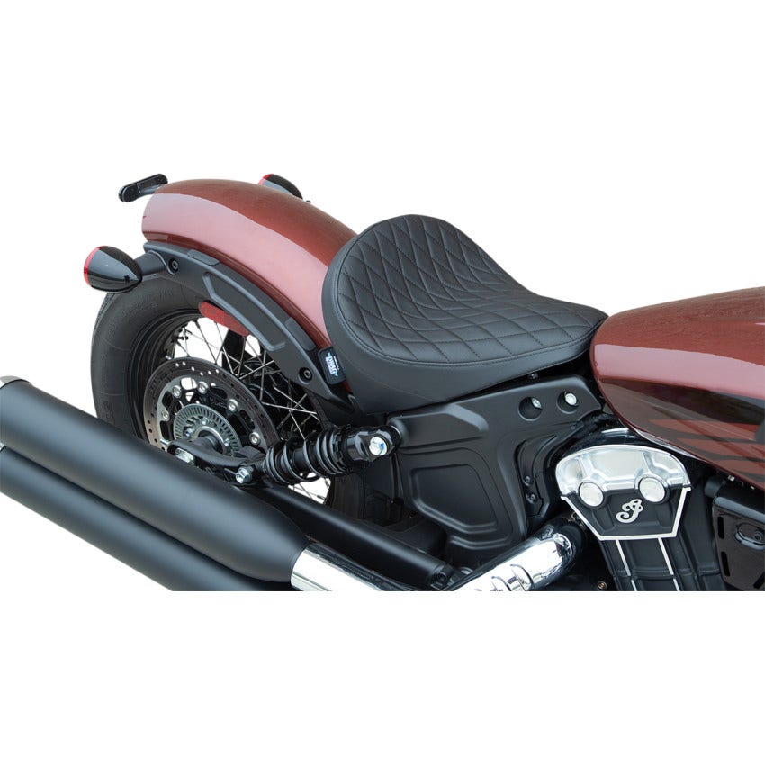 Drag Black Diamond Stitch Bobber Style Front Seat Indian 18-20 Scout Bobber