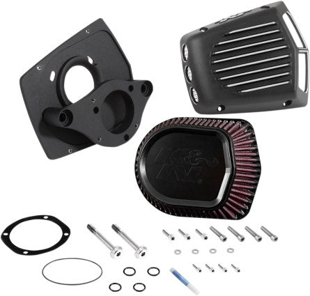K&N RK-3955 Black Street Metal Intake Air Filter Kit HD M8 Touring Softail 17-Up