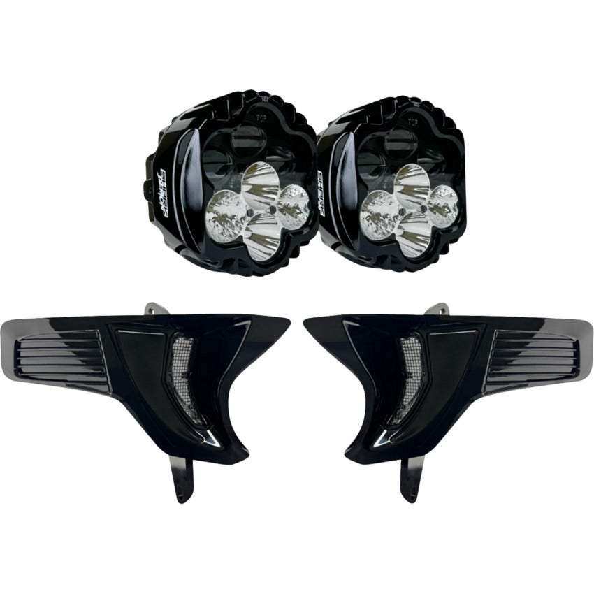 Custom Dynamics Shark Demon 2 Dual Headlight Kit W/Speed Plates Harley 23-25 RG