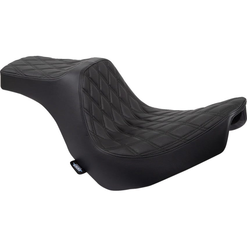 Drag Specialties Black / Black Predator III Double Diamond Seat for FL/FX 18-22