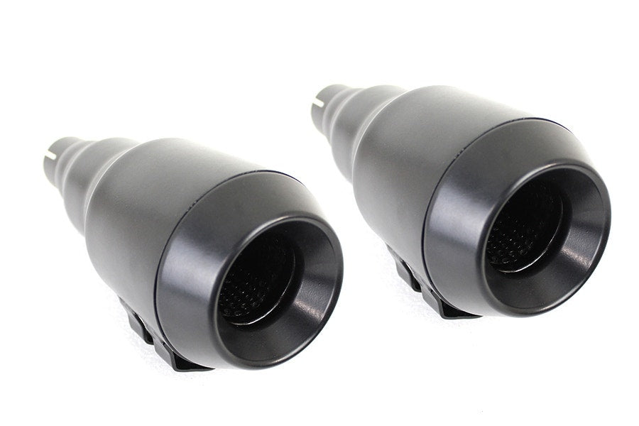 Black Grenade Slip-On Muffler Exhaust Set 1.75" Inlet Harley & Custom Chopper