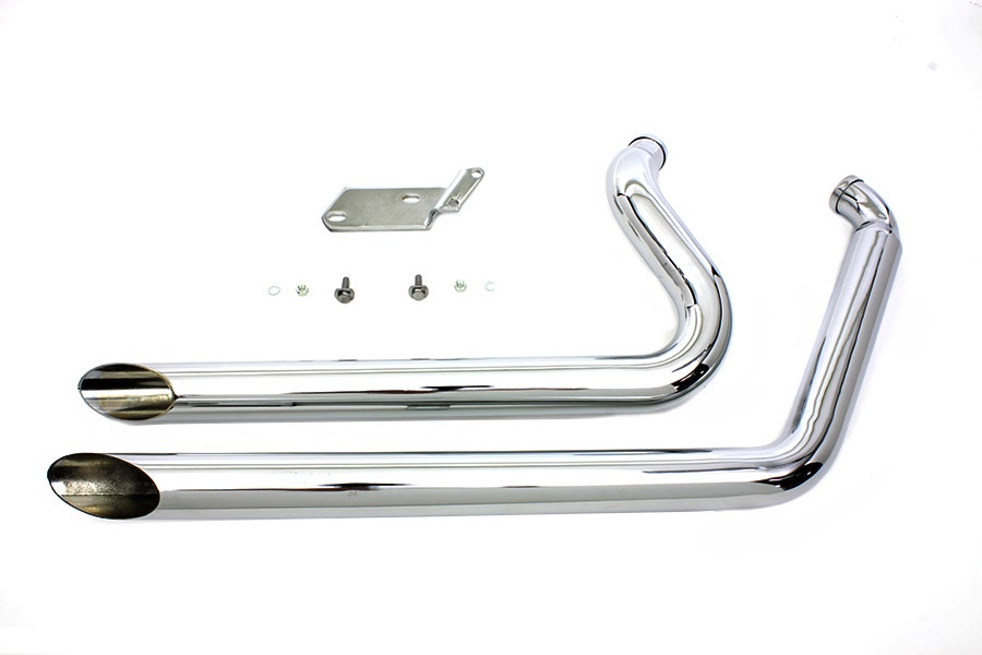 V-Twin Wyatt Gatling Short Slash Cut Drag Pipe Exhaust Harley 1986-2006 FXST