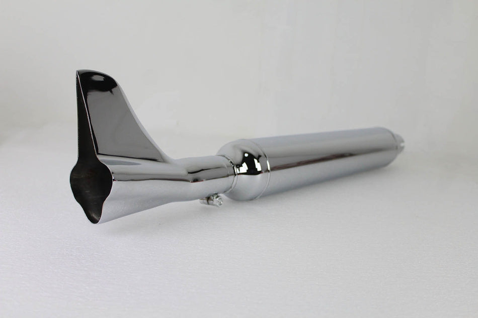 24" Cigar Style Chrome Slip On Muffler w/ Bronx Tail Tip Harley FL 41-57