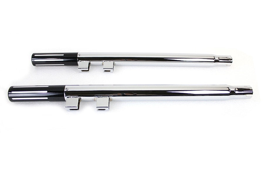 V-Twin 30-0658 Chrome Shotgun Tail Pipe Extension Set Harley FLT Touring 95-16