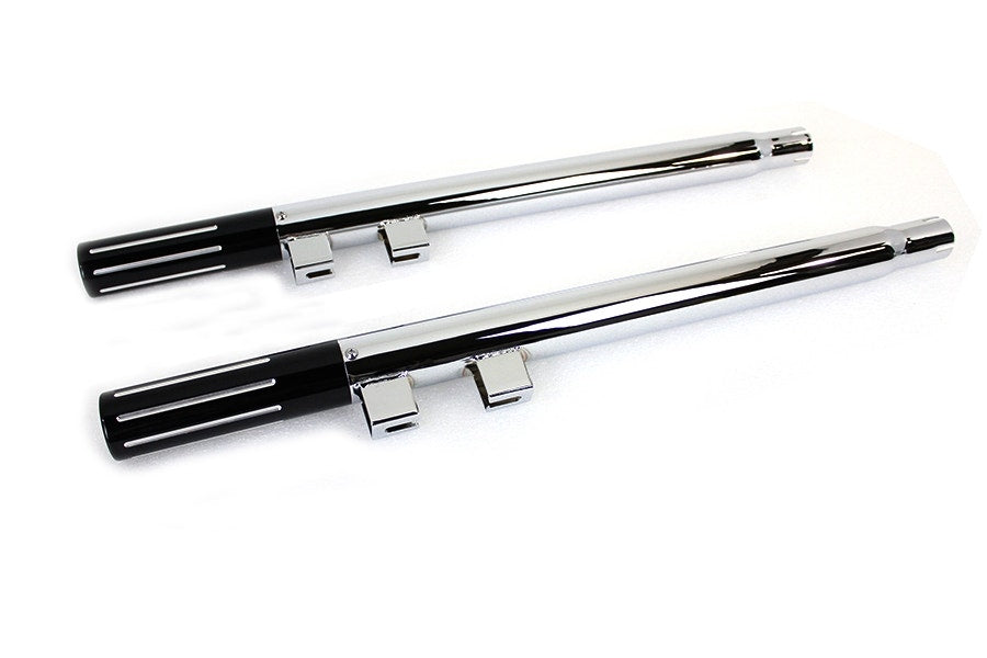 V-Twin 30-0658 Chrome Shotgun Tail Pipe Extension Set Harley FLT Touring 95-16