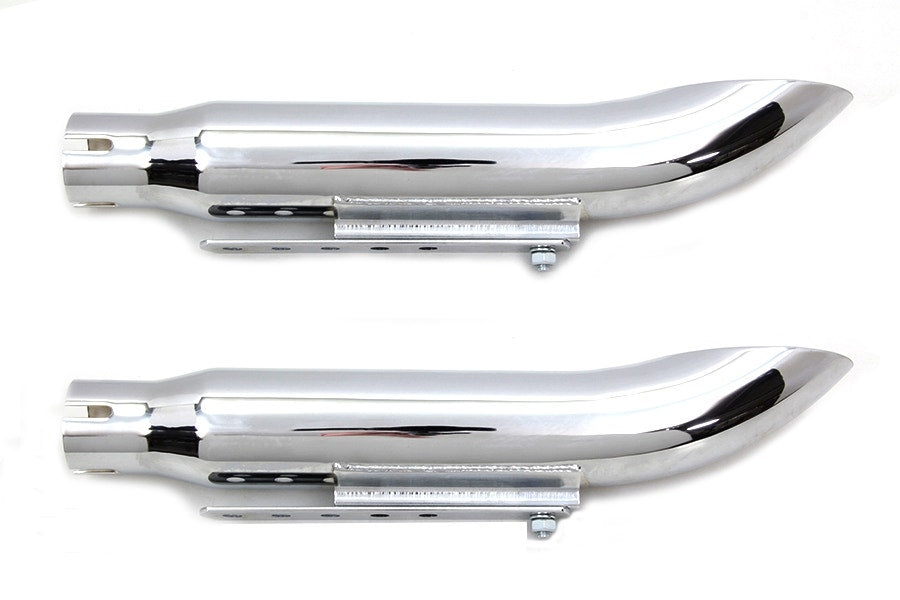 Chrome 16" Turn Out Slip-On Muffler Set Harley Davidson & Custom Chopper 30-0784