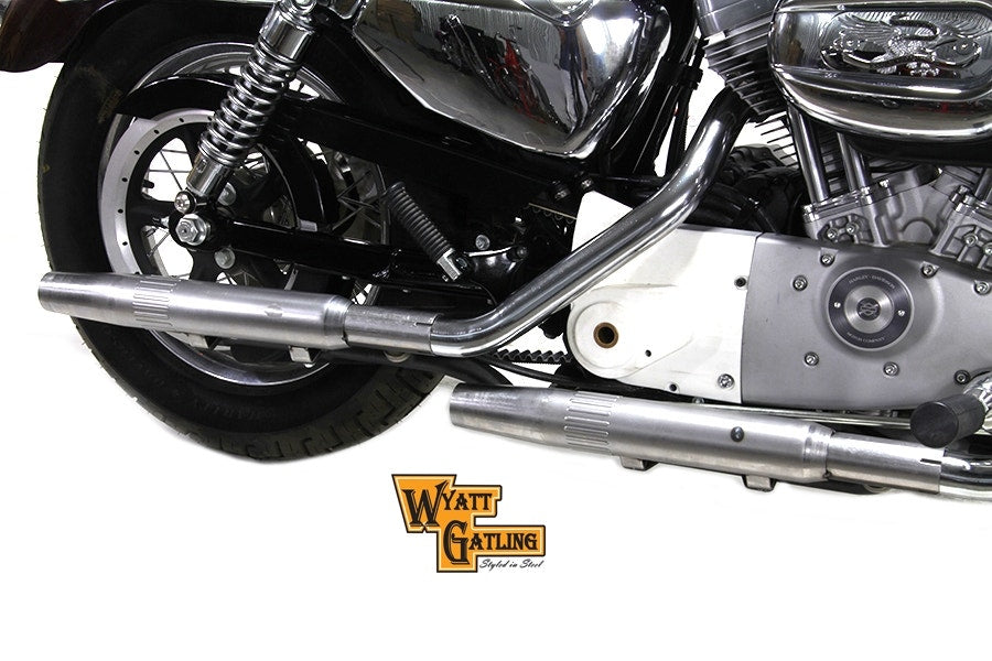 V-Twin 30-0821 Wyatt Gatling Slip-On Mufflers Chrome Harley XL Sportster 04-13