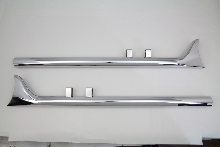 Wyatt Gatling Chrome 36 Straight Fishtail Slip On Mufflers Harley Touring 95-16