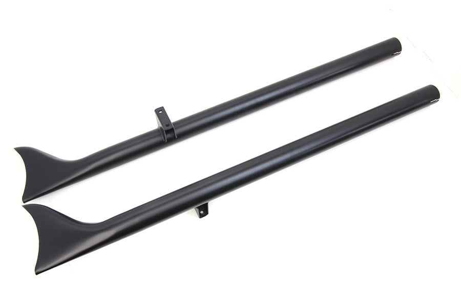 36" Fishtail Drag Pipe Slip-On Exhaust Set Black Indian Chief Models 15-Up