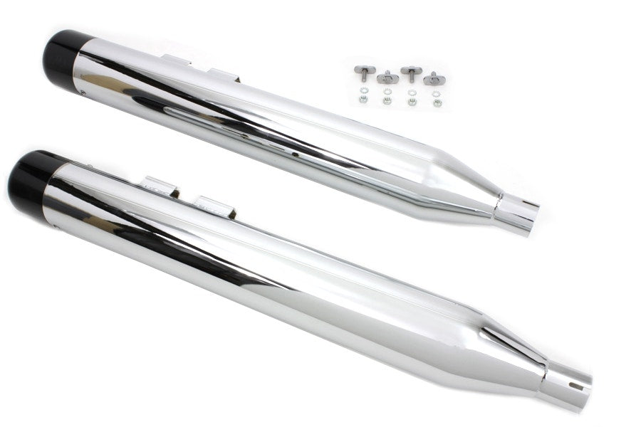 V-Twin 30-3183 Muffler Set with Black Hollow Point End Tips Harley FLT 95-16