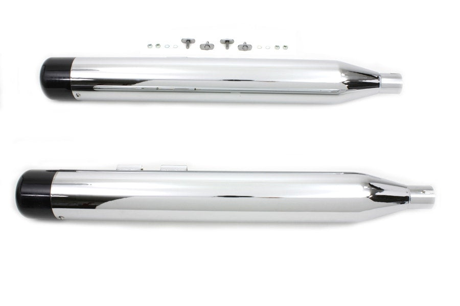 V-Twin 30-3183 Muffler Set with Black Hollow Point End Tips Harley FLT 95-16