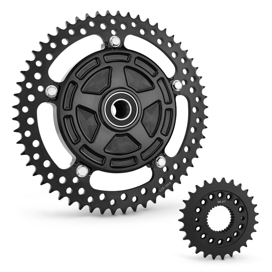 Arlen Ness Jagged All Black Cush Drive Chain Conversion Kit 09-24 Touring