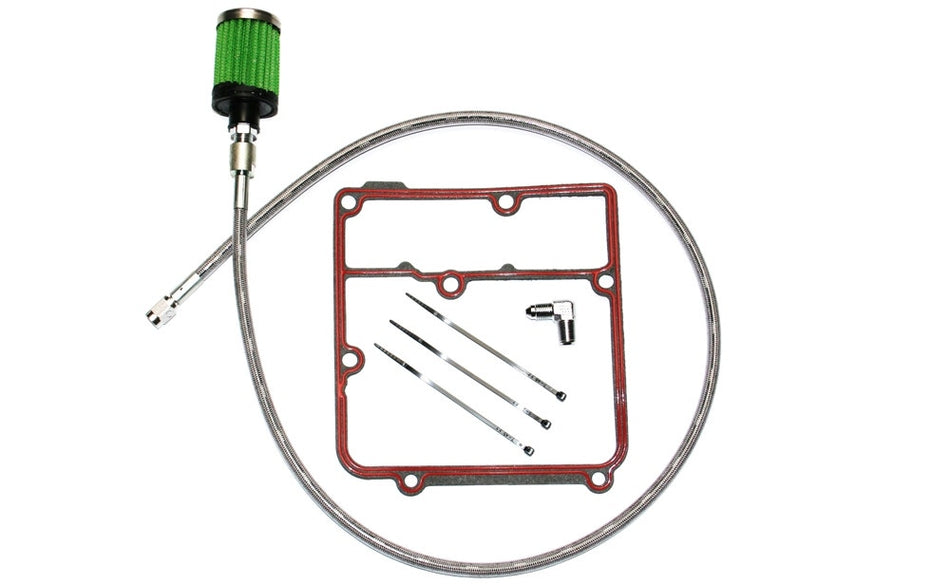 Feuling 3070 Stainless Steel Oil Tank Breather Kit Harley Dyna Twin Cam 99-05