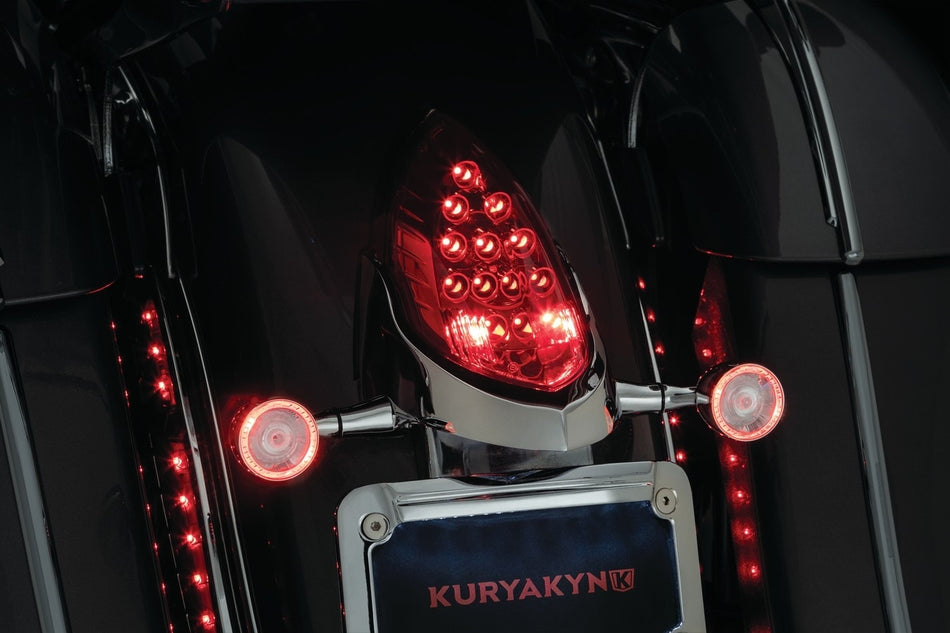 Kuryakyn 3128 Custom Rear Turn Signal & Plate Mount Chrome Indian Touring 14-20