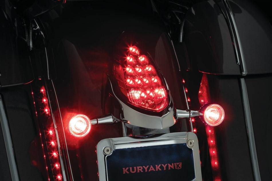 Kuryakyn 3128 Custom Rear Turn Signal & Plate Mount Chrome Indian Touring 14-20