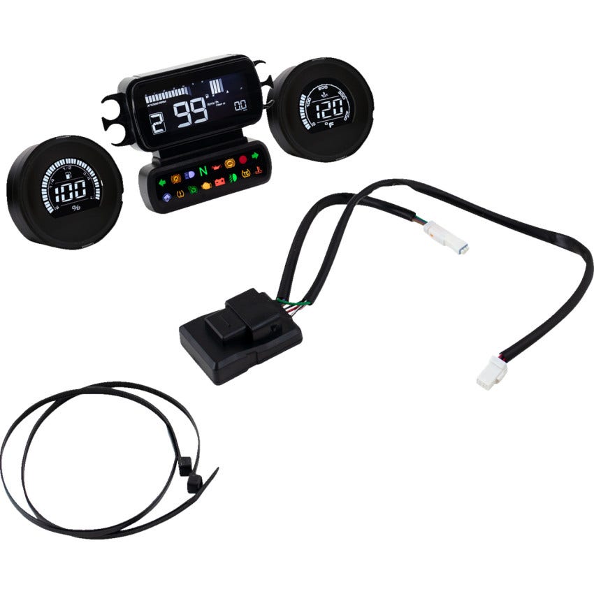 Koso North America BA080050 D2 Gauge Kit LCD Harley Davidson Baggers