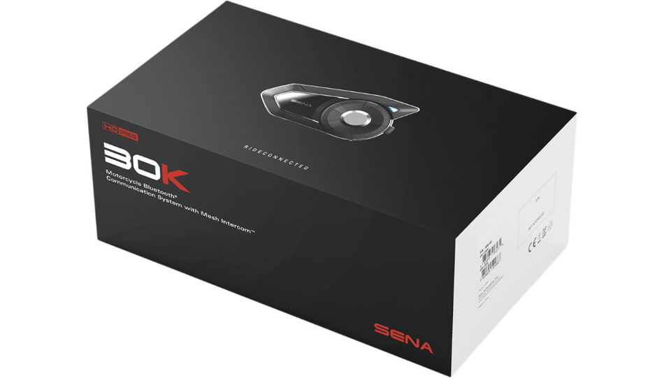 Sena 30K Motorcycle Bluetooth Communication System w/ Mesh Intercom Single Pack
