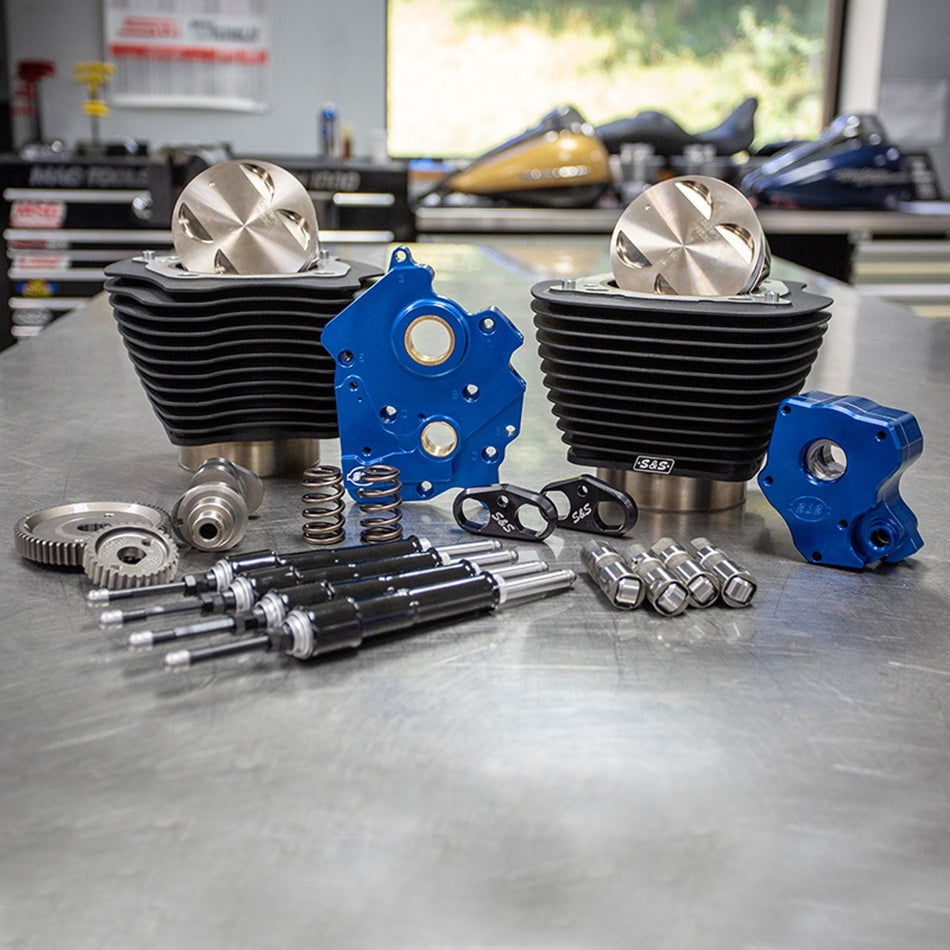 S&S 124" M8 Power Package Bolt-On Big Bore Kit for Milwaukee 8