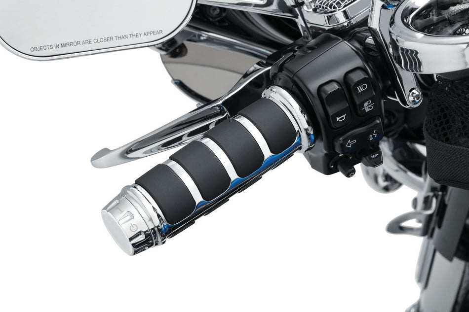 Kuryakyn 6780 ISO Handlebars Grips Chrome Harley w/ Heated Grips FLHT/R 08-20