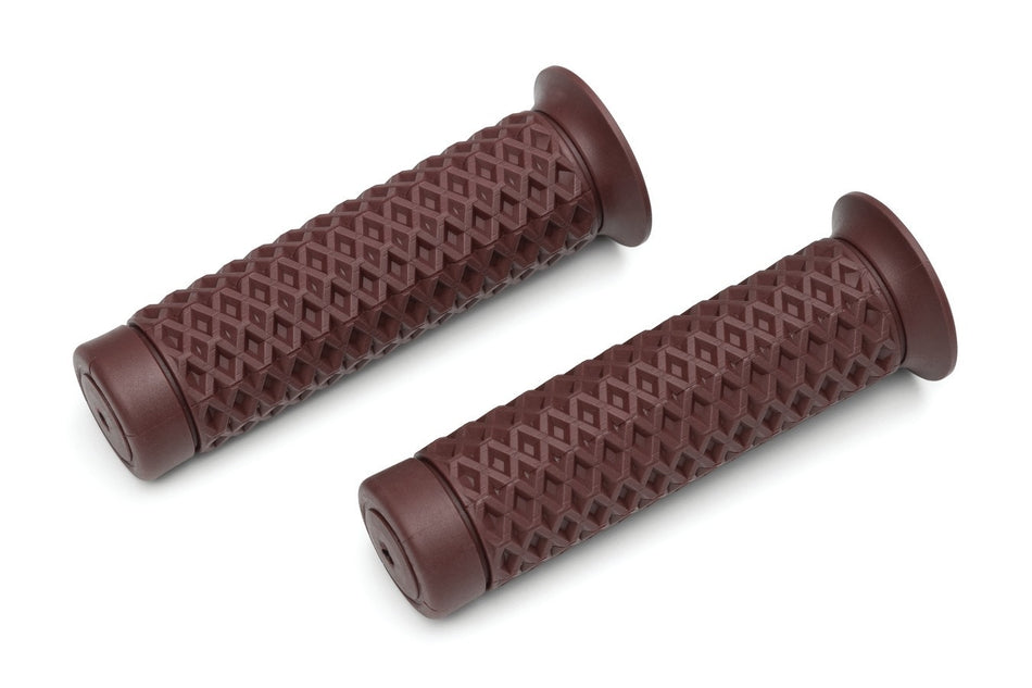 Kuryakyn 6595 Braaap! Grips Waffle Pattern 1" Red Old School Universal