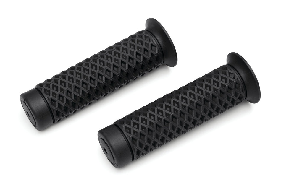 Kuryakyn 6592 Braaap! Grips Waffle Pattern 7/8" Black Old School Universal