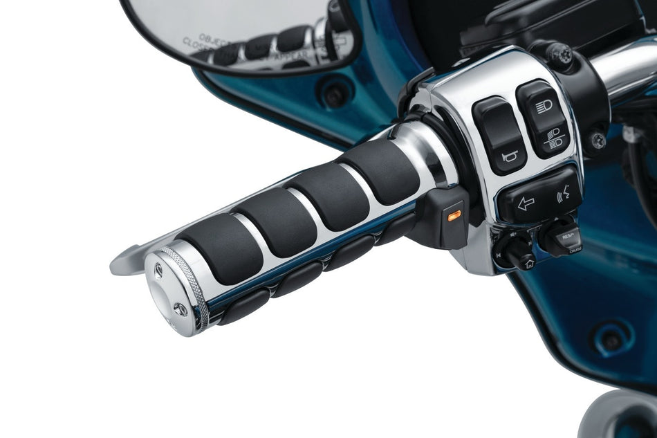 Kuryakyn 6470 Chrome Heated ISO Handlebar Grips E-Throttle Harley w/ TBW 08-20