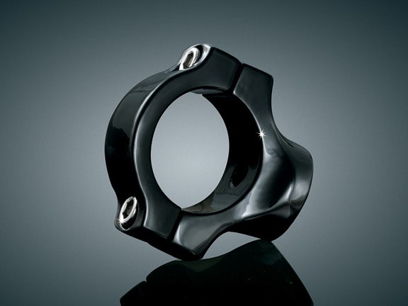 Kuryakyn Glossy Black Side Mount License Plate Clamp for Yamaha Road Star without swingarm covers (except War