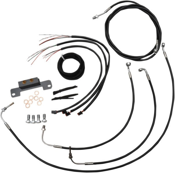 LA Choppers Cable & Wire Kit 18-20 Ape Hangers Black No ABS Harley M8 17-Up