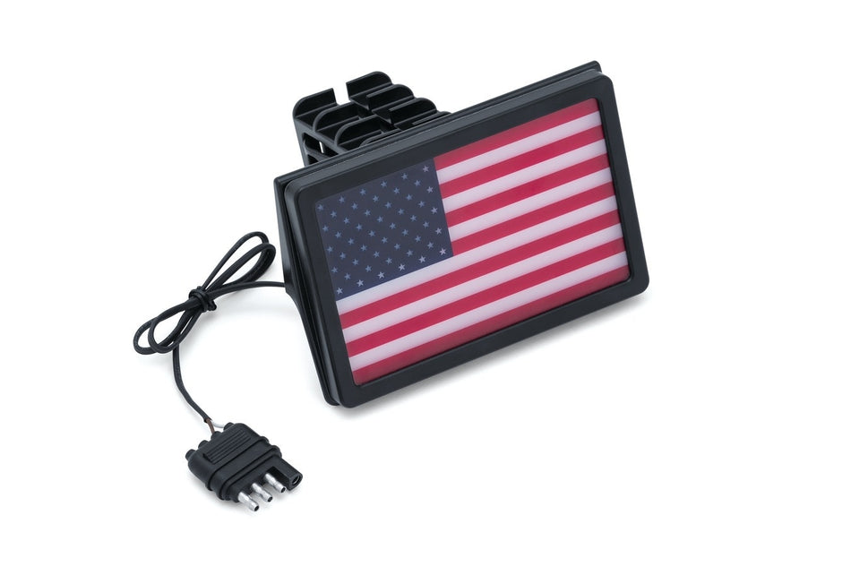 Kuryakyn 2893 Freedom Flag LED Receiver Trailer Hitch Cover 1 1/4" 2" 4-Pin Flat